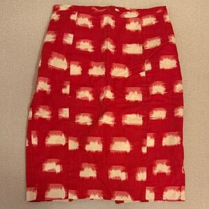Anthropologie Corey Lynn Calter Red and Cream Pencil Skirt, sz 6